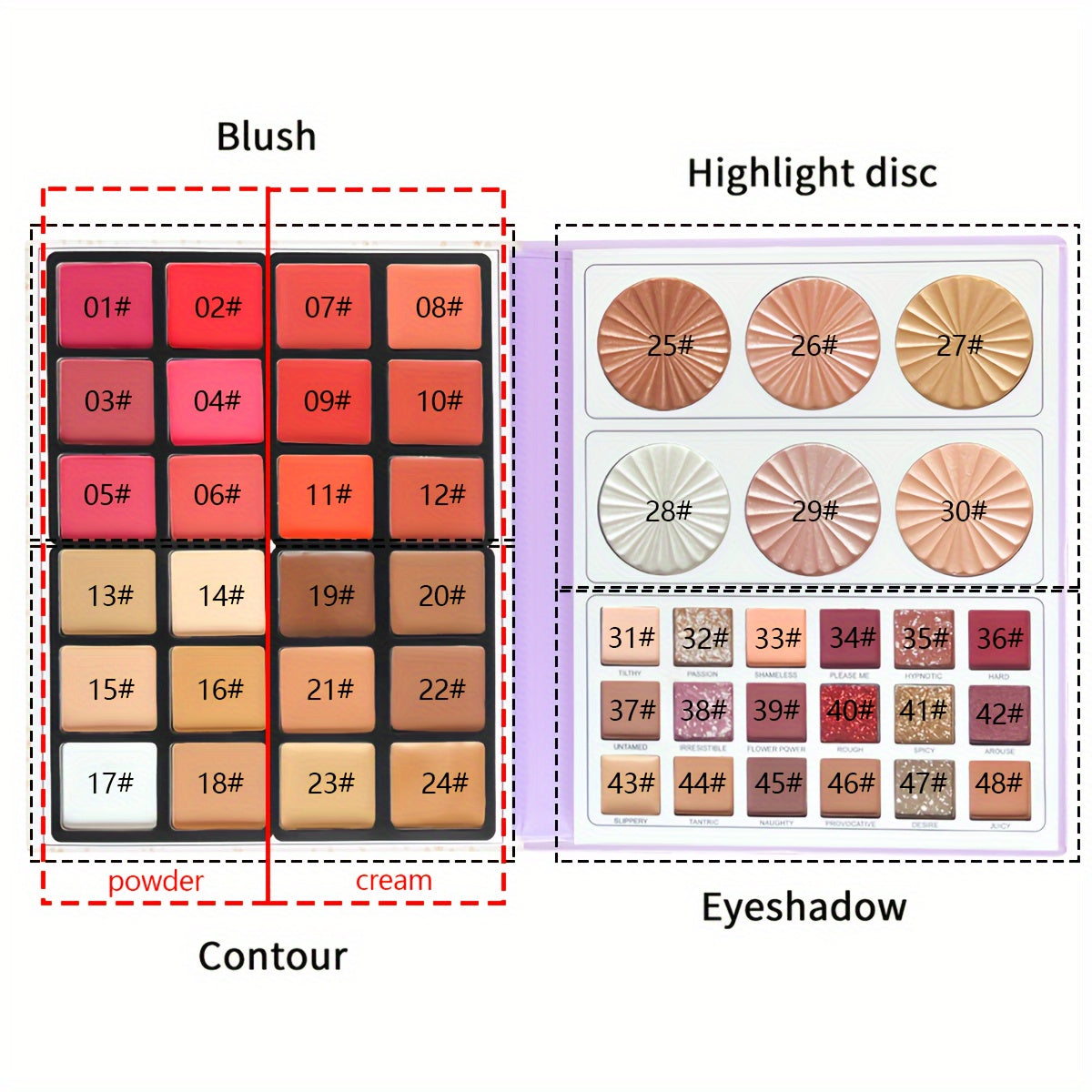 48-Shade Matte & Shimmer Makeup Palette for Contouring