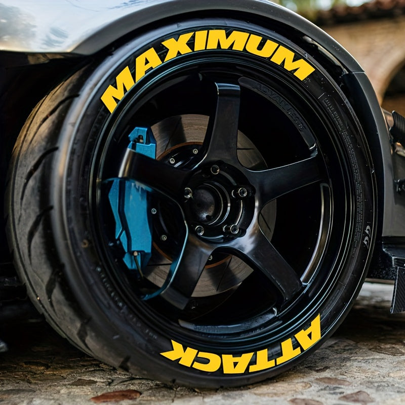 8pcs MAXIMUM ATTACK Tire Letters Decals