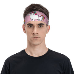 Unicorn Sports Headband Pink Rainbow Design
