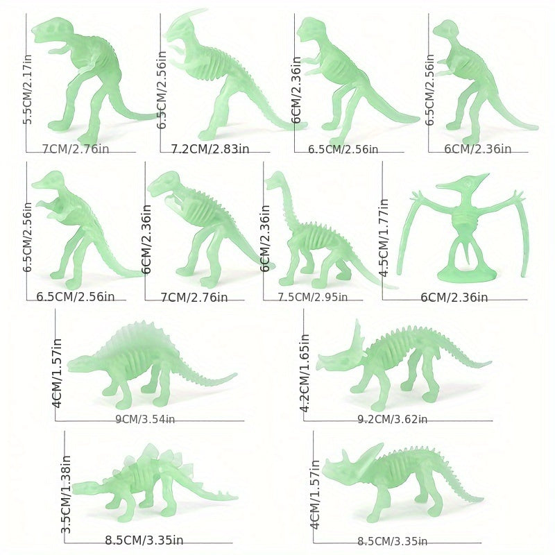 Dinosaur Skeleton Toys Set - T-Rex, Brachiosaurus, Triceratops