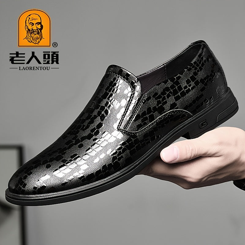 LAORENTOU Men's Leather Pointed Toe Oxford Shoes Dress Shoes
