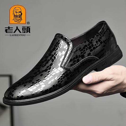 LAORENTOU Men's Leather Pointed Toe Oxford Shoes Dress Shoes