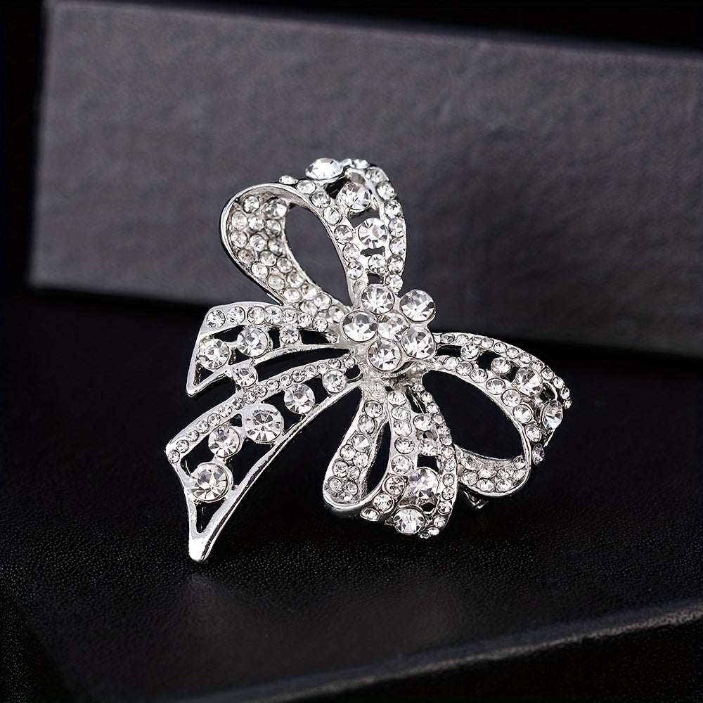 Men's Butterfly Bow Full Diamond Brooch