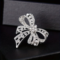 Men's Butterfly Bow Full Diamond Brooch