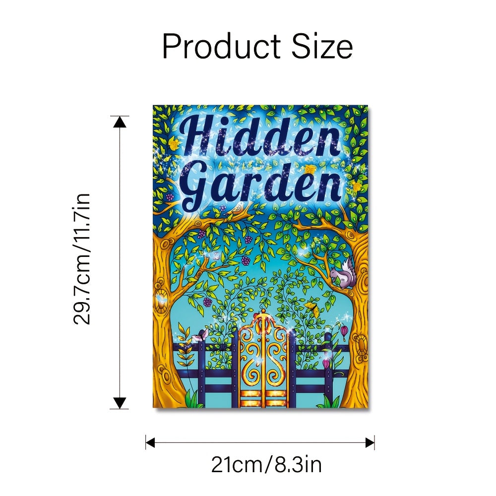 Hidden Garden Adult Coloring Book - Intricate Designs - Relaxing