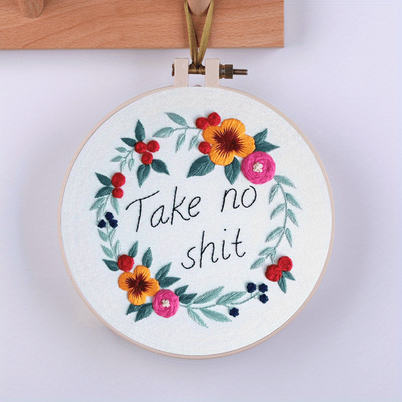 DIY Embroidery Set Beginner English Flower Pattern Gift