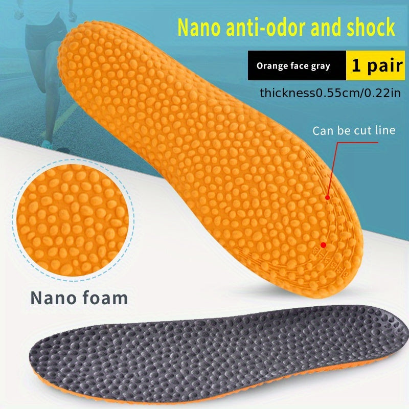 Memory Foam Sport Insoles Men Women Shoe Inserts Pad Soft Breathable Gel Cushion