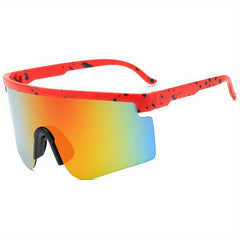Men's Large Frame Polarized One Lens Sports Sunglasses UV Protection
