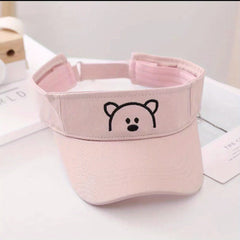Kid's Casual Sun Hat w/ Embroidered Bear Pattern