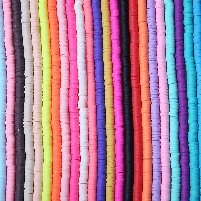 350pcs 6mm Flat Round Polymer Clay Beads for DIY Jewelry Making