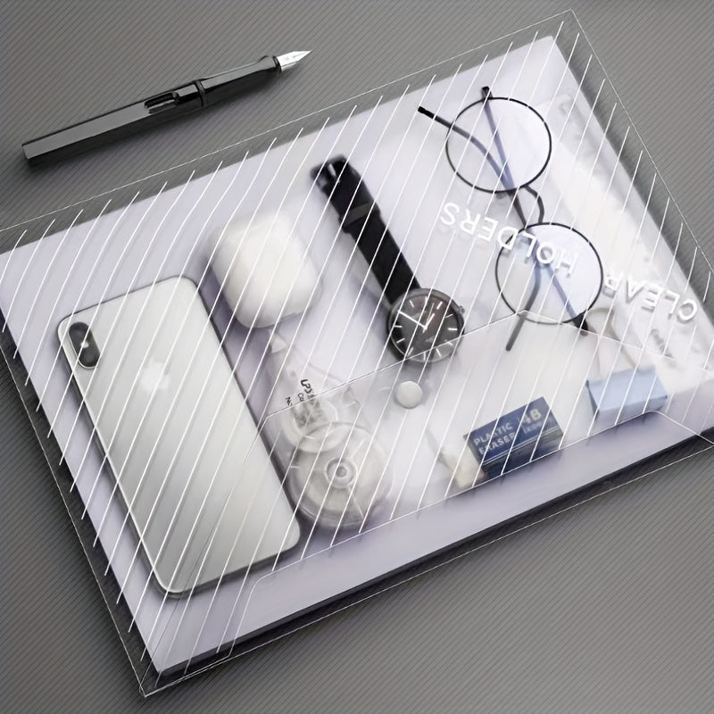 10pcs A4 Clear File Bag Plastic Office Stationery Storage Bag
