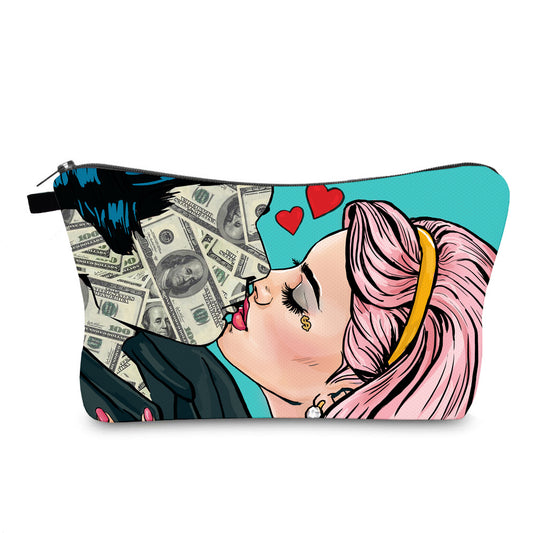 Stylish Cosmetic Bag with Coin Purses & Brush Organizer