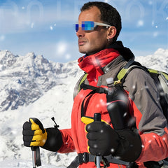 Cowhide Leather Winter Skiing Gloves Warm Thickened Gloves