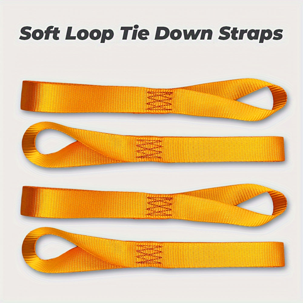 4pc Soft Loop Tie Down Straps for Motorcycle Scooter Dirt Bike Garden Equipment