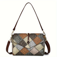 Retro Stitching Women's Shoulder Bag Classic Versatile Handbag