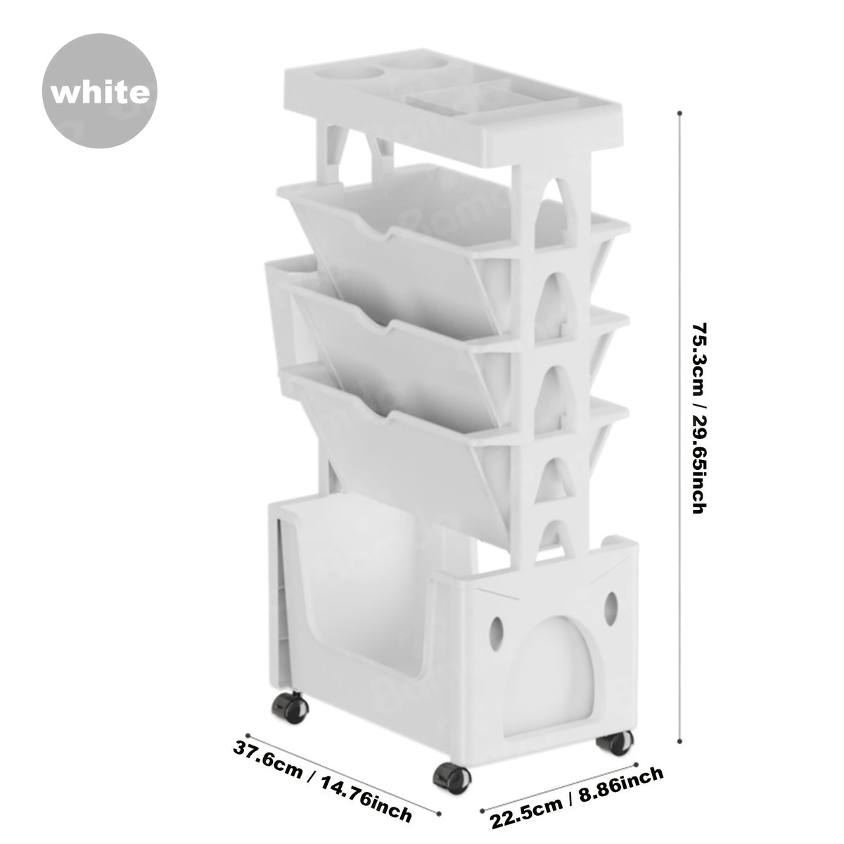 Large Capacity Movable Bookshelf for Home and Office