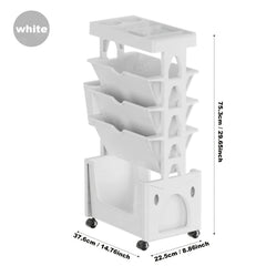 Large Capacity Movable Bookshelf for Home and Office