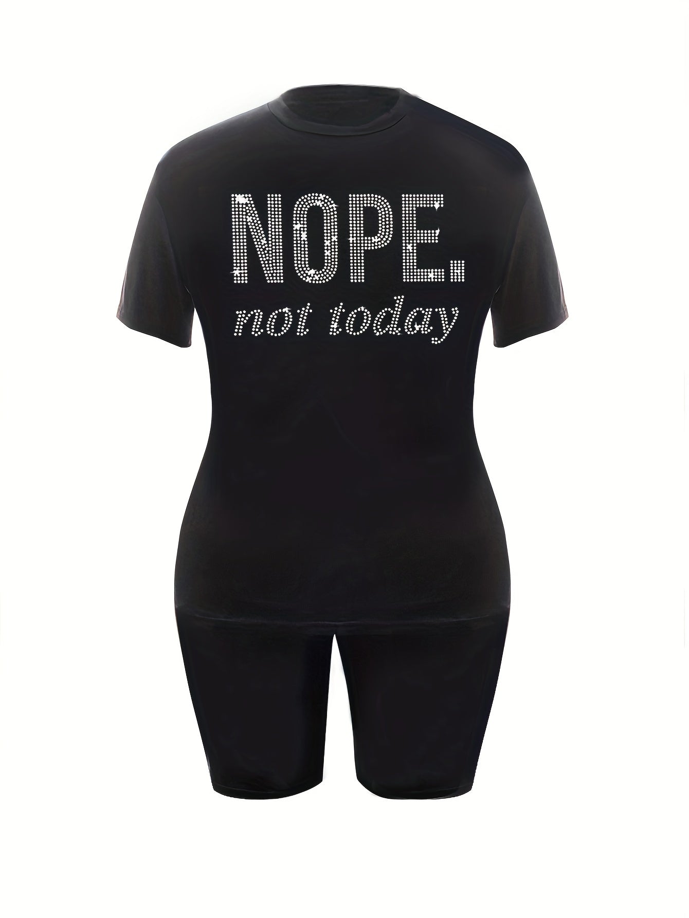 Women's Letter Print Crop Top & Shorts Set