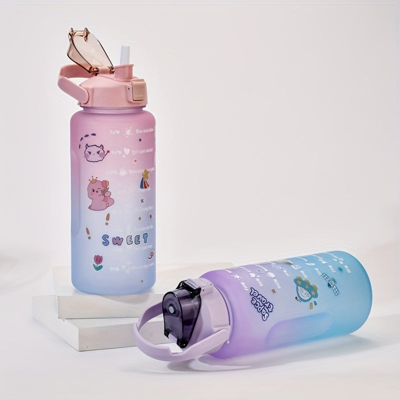 Modern Plastic Water Bottle with Straw