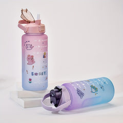 Modern Plastic Water Bottle with Straw