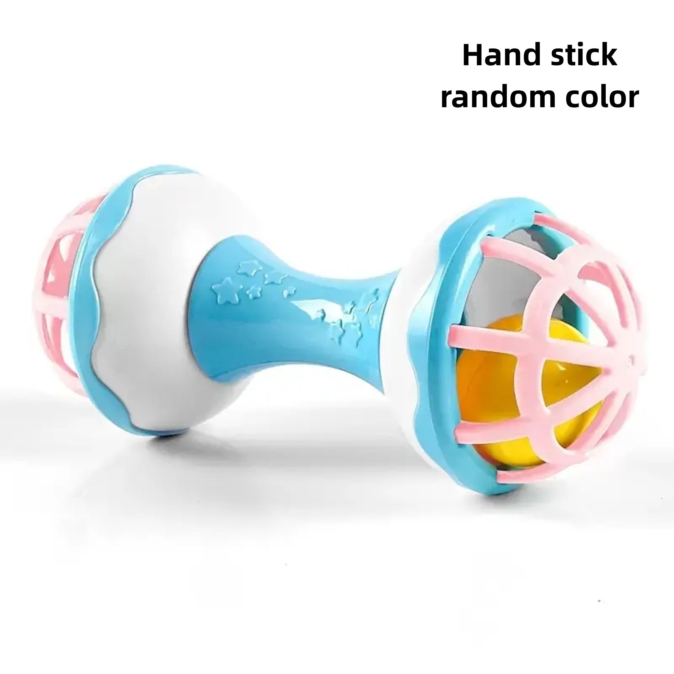 2pcs Rattle Toy Set Handheld PVC Grab Ball and Stick Combo, Mixed Colors