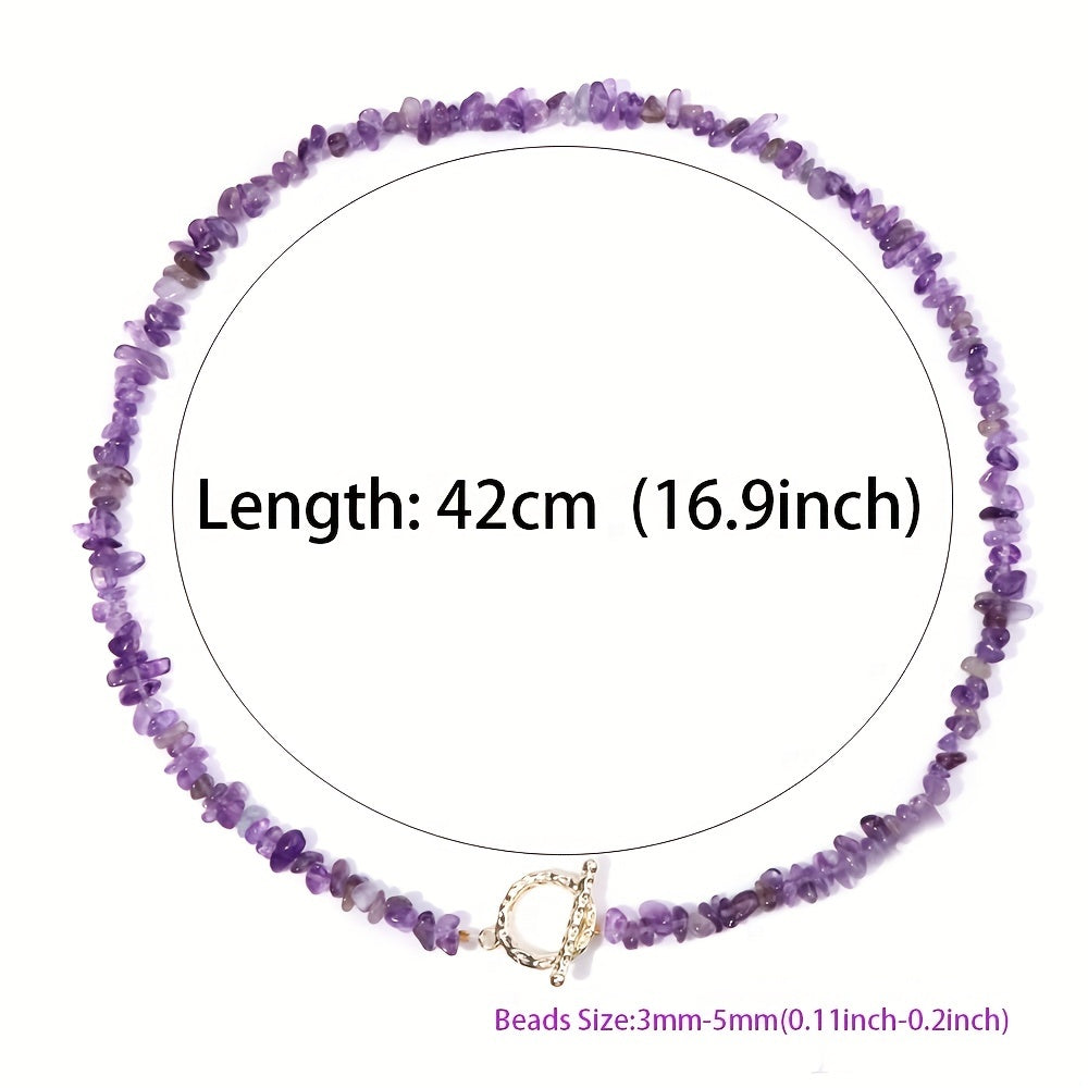 Bohemian Gem Gravel Healing Necklace for Women