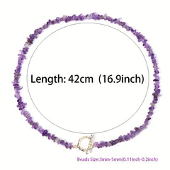 Bohemian Gem Gravel Healing Necklace for Women
