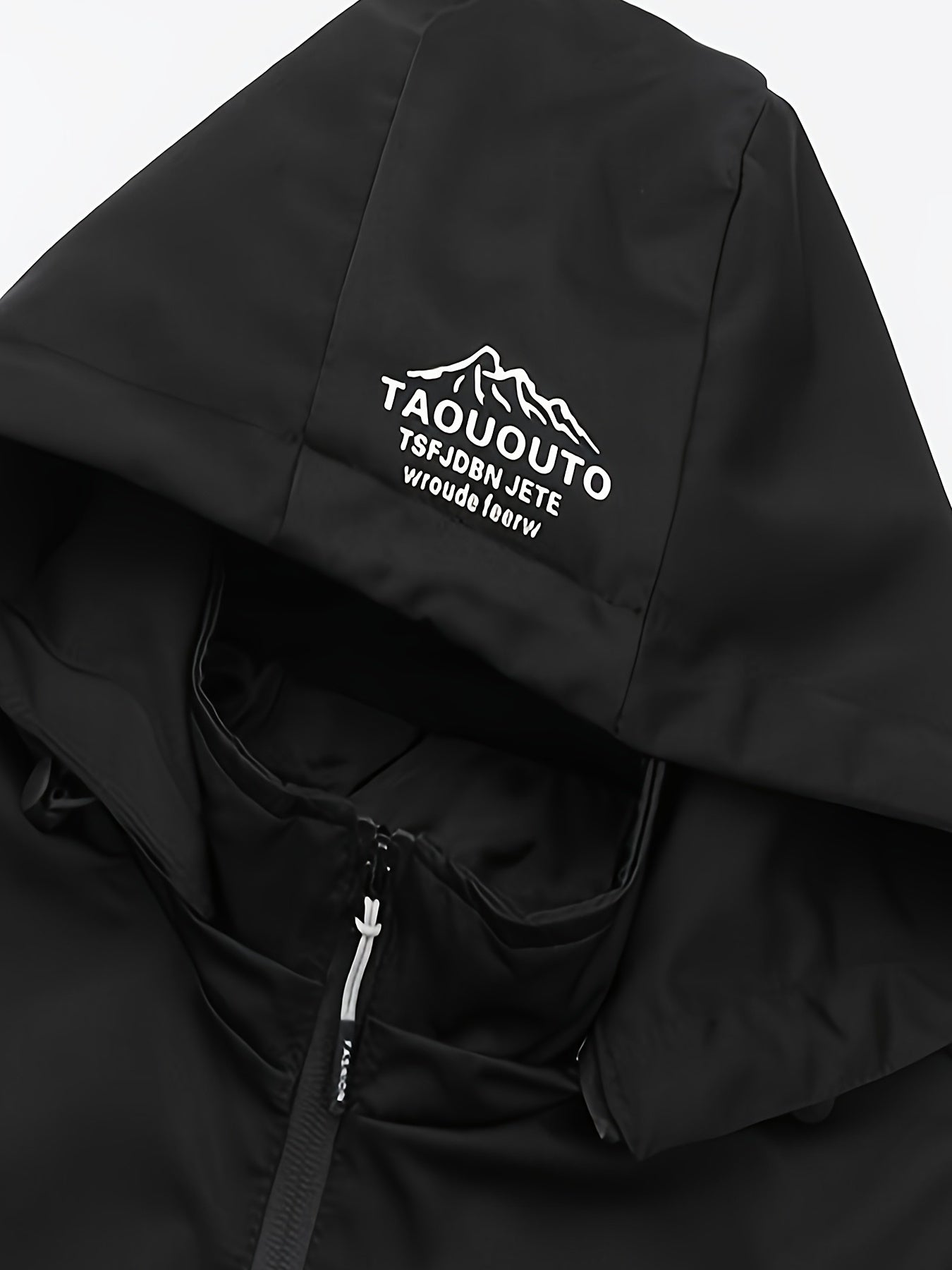 Men's Letter Print Zipper Lightweight Hooded Jacket