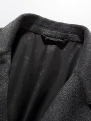 Men's Wool Blend Trench Coat Slim Fit Lapel Overcoat
