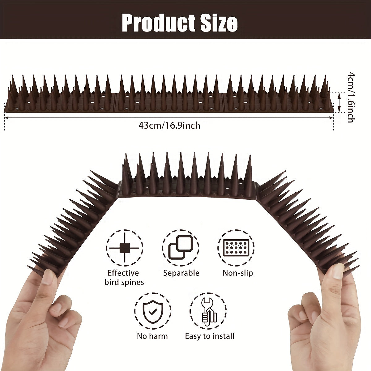 12pcs Fence Wall Spikes Bird Cat Deterrent Security