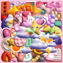 50pcs Cartoon 3D Graffiti Stickers for Notebook Computer Helmets DIY Han