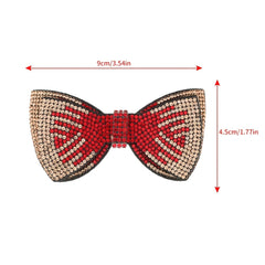 Layer Bow Tie Rhinestone Hair Clip Metal Retro Barrette Hairpin