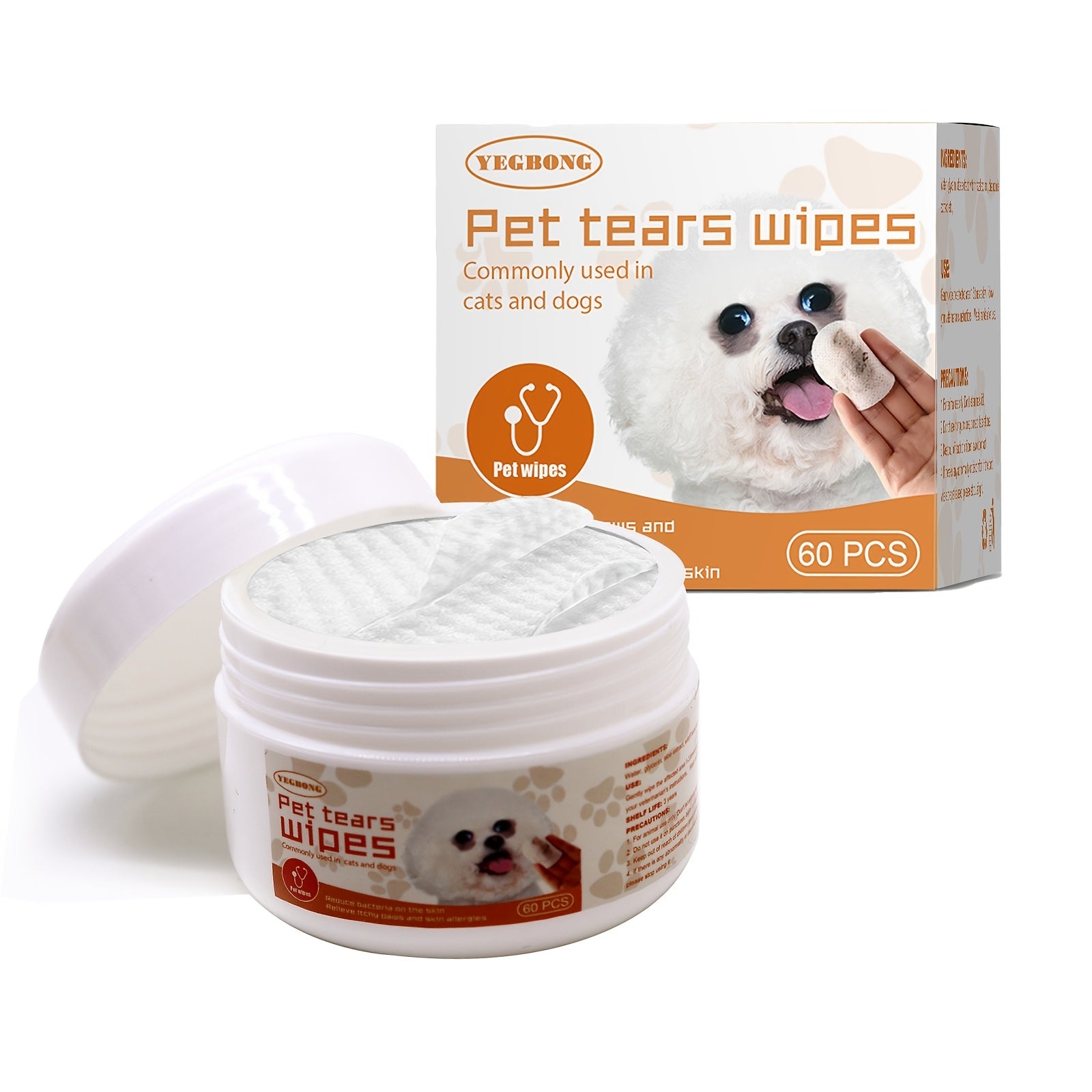 Pet Eye Cleaning Wipes - Removes Tears and Dirt - Pet Friendly