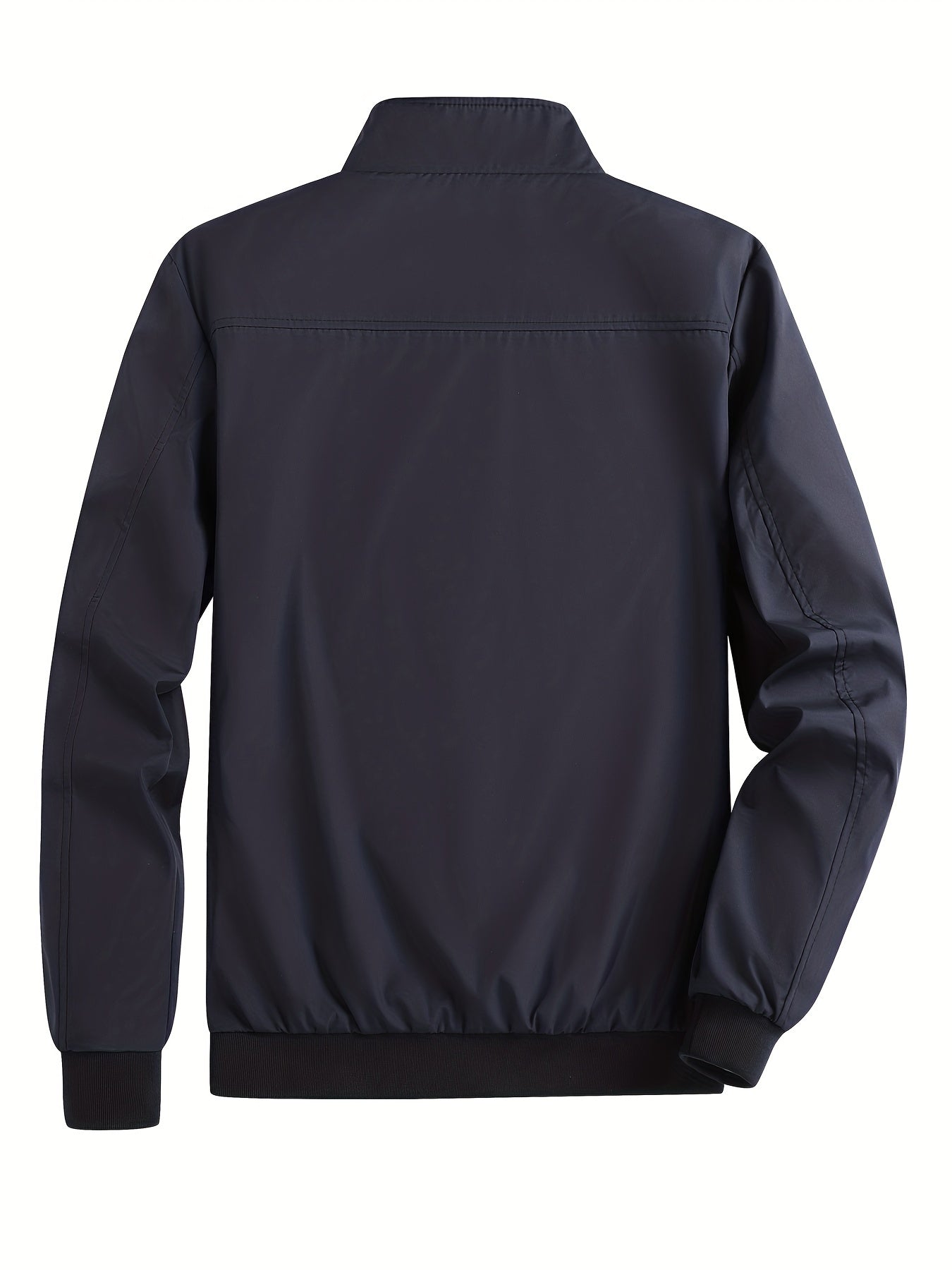 Solid Waterproof Jacket Men's Casual Stand Collar Zip Up Jacket