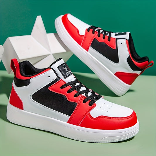 Men's Block Ankle Top Skate Shoes - Non Slip Casual Shoes