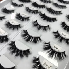 Slim 16mm Natural 3D Mink Eyelashes Soft Reusable False Eyelashes Bulk