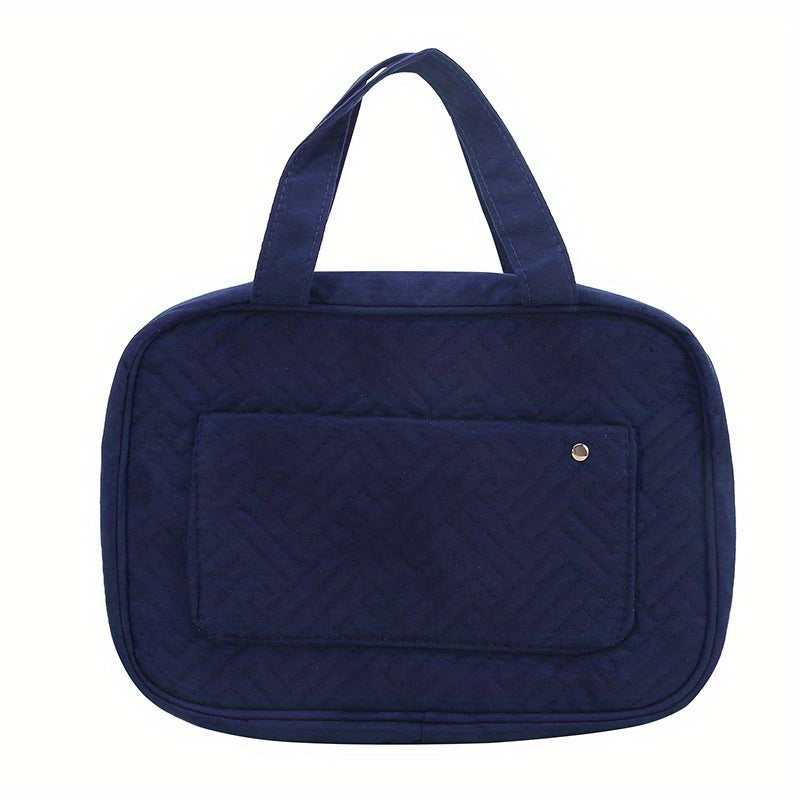 Minimalist Argyle Pattern Cosmetic Handbag Travel Storage Bag