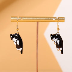 Cartoon Kitten Pendant Earrings Women's Jewelry 5 Colors