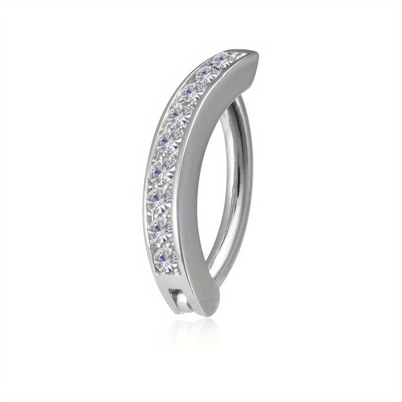 Zircon Curved Barbell Belly Button Ring