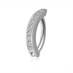 Zircon Curved Barbell Belly Button Ring