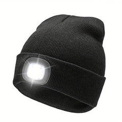Unisex Beanie Hat with LED Light Hands-Free Headlamp