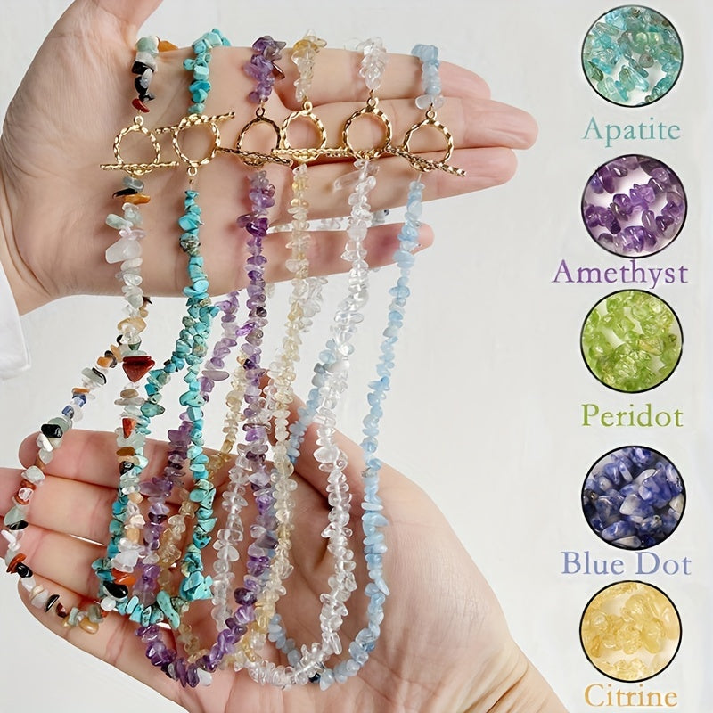 Bohemian Gem Gravel Healing Necklace for Women