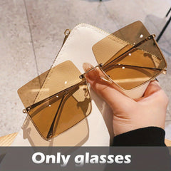 Y2K Tinted Lens Sunglasses Semi Rimless UV400