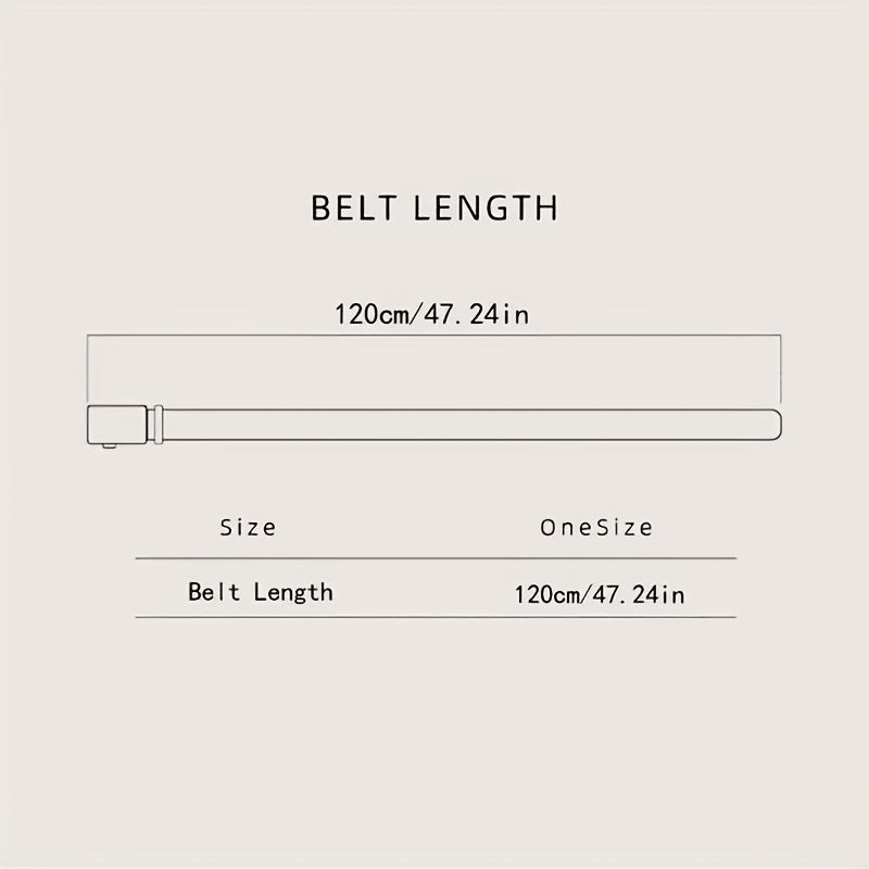 Men's Adjustable Leather Belt with Square Pin Buckle