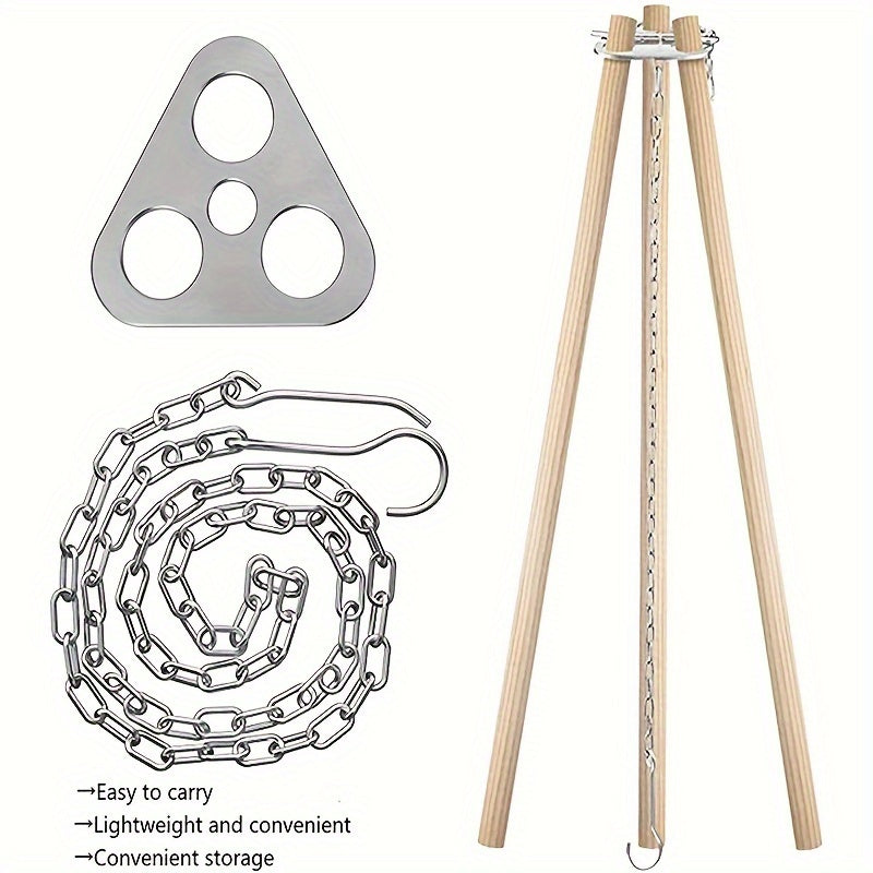 Stainless Steel Campfire Tripod for Outdoor Cooking