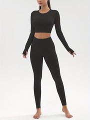 2pcs Yoga Set Quick Drying Top & Butt Lifting Leggings Women's Activewear