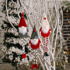 3pcs Dwarf Doll Christmas Ornaments Long legged Forest Elf Home Decor