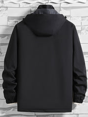 Men's Casual Hooded Lightweight Windbreaker Jacket Coat for Spring