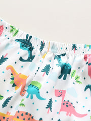 Boys Dinosaur Pajama Set Short Sleeves Tops & Bottoms