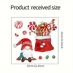 Cartoon Christmas Gnome Toilet Lid Sticker, Removable Decal Paper